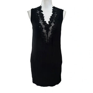 Sandro Floral Embroidered Neckline Cocktail Dress